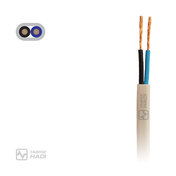 Flexible Cable 500v, Copper conductor, PVC insulated and sheathed, tow core - TABRIZ HADI Wire & Cable