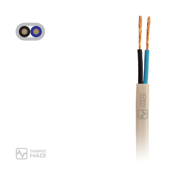 Flexible Cable 300v, Copper conductor, PVC insulated and sheathed, tow core - TABRIZ HADI Wire & Cable