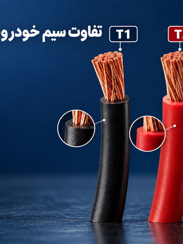 مقایسه سیم خودرویی T1، T2 و T3 با هادی مسی و عایق PVC