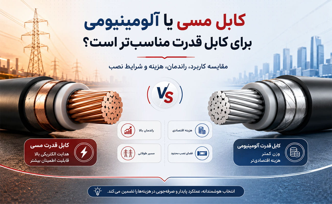 مقایسه کابل قدرت مسی و آلومینیومی از نظر کاربرد، انتقال جریان، هزینه و شرایط استفاده در پروژه‌های برق
